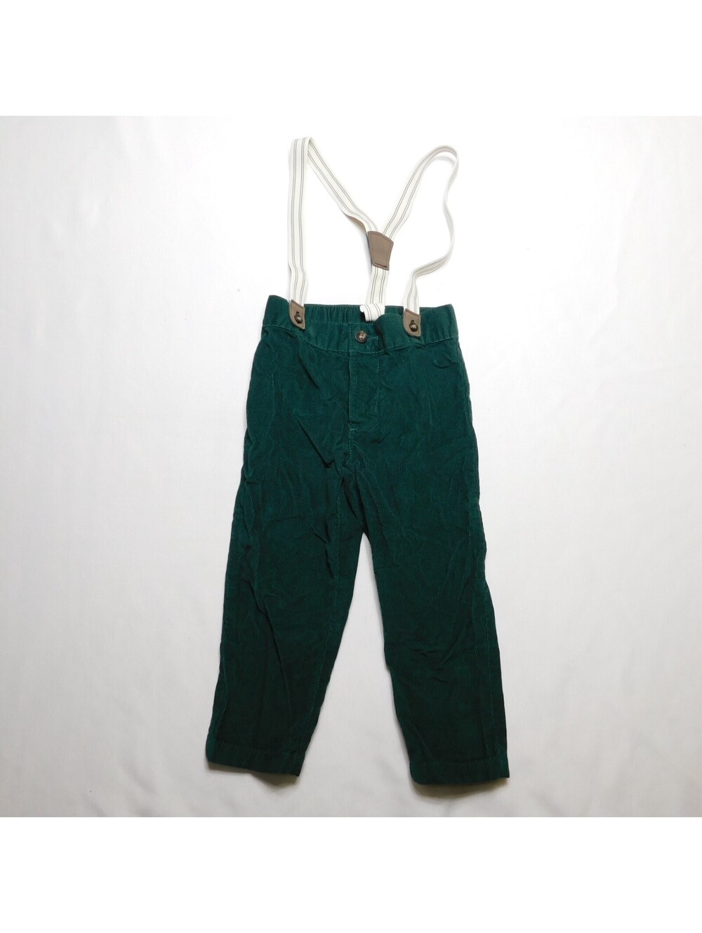 Carter's Child of Mine Green Corduroy Suspender Pants Toddler Size 2T Holiday
